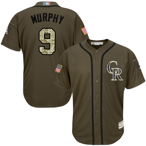 Rockies #9 Daniel Murphy Green Salute to Service Stitched Youth Baseball Jersey Rockies #9 Daniel Murphy Green Salute to Service Stitched Youth Baseball Jersey