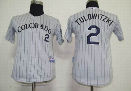 KIDS MLB Jerseys Colorado Rockies 2 Tulowitzki GreY