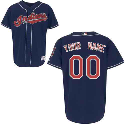 Cleveland Indians Navy Man Custom Jerseys