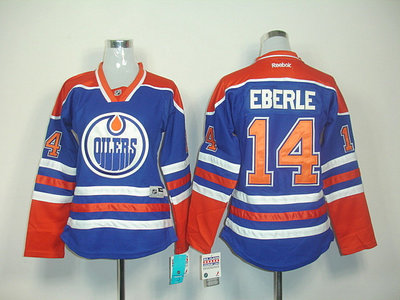 women Edmonton Oilers 14 Jordan Eberle Jerseys LT blue