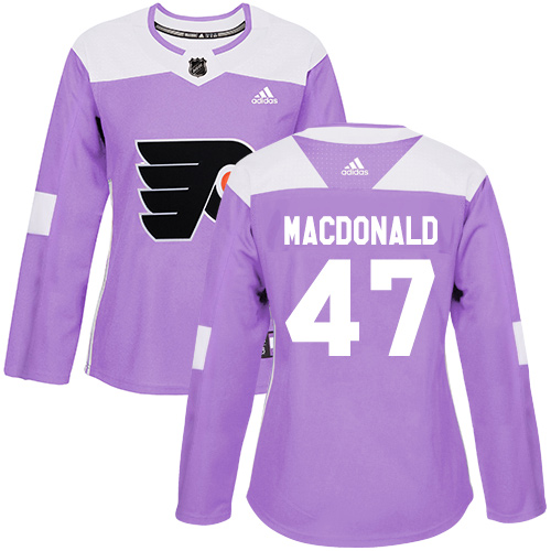 Adidas Flyers #47 Andrew MacDonald Purple Authentic Fights Cancer Women's Stitched NHL Jersey Adidas Flyers #47 Andrew MacDonald Purple Authentic Fights Cancer Women's Stitched NHL Jersey