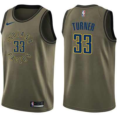 Nike Pacers #33 Myles Turner Green Salute to Service Youth NBA Swingman Jersey
