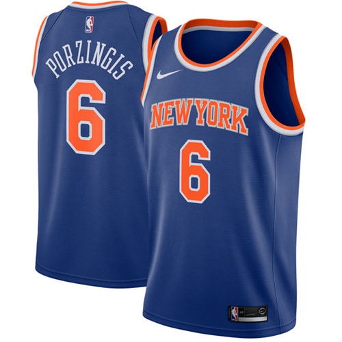 Nike Knicks #6 Kristaps Porzingis Blue Youth NBA Swingman Icon Edition Jersey Nike Knicks #6 Kristaps Porzingis Blue Youth NBA Swingman Icon Edition Jersey