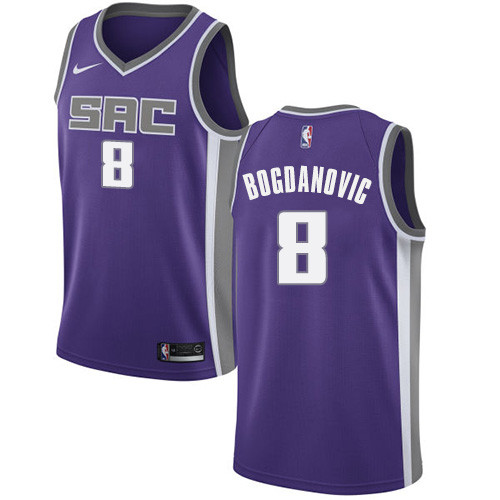 Kings #8 Bogdan Bogdanovic Purple Youth Basketball Swingman Icon Edition Jersey