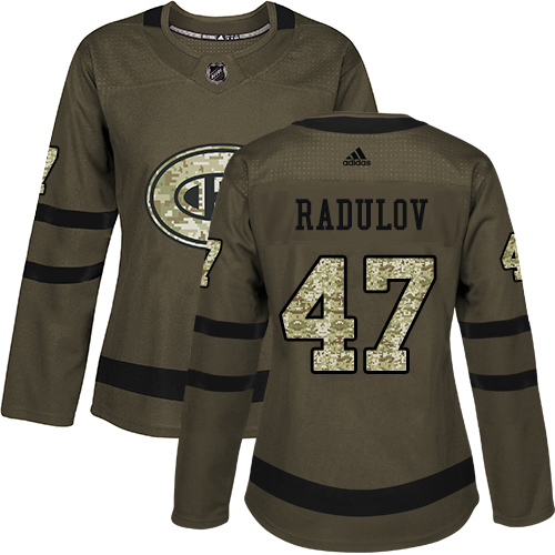 Adidas Canadiens #47 Alexander Radulov Green Salute to Service Women's Stitched NHL Jersey