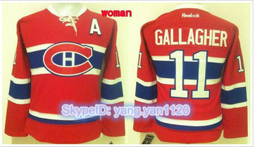 Women Montreal Canadiens #11 Brendan Gallagher Red Home Stitched NHL Jersey
