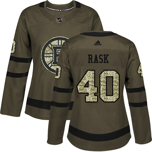 Adidas Bruins #40 Tuukka Rask Green Salute to Service Women's Stitched NHL Jersey