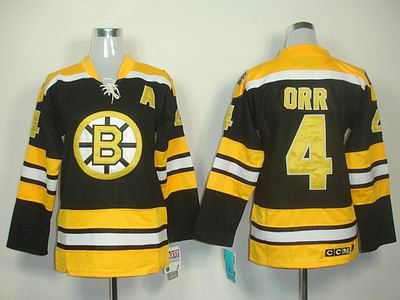 Women Boston Bruins 4 Bobby Orr Black jerseys