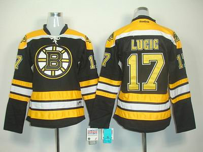 Women Boston Bruins Lucic jersey 17 Black Jersey