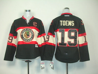 Women Chicago Blackhawks 19 TOEWS WINTER CLASSIC Black