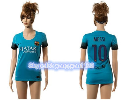 Women's Barcelona #10 Messi Blue Soccer Club Jersey