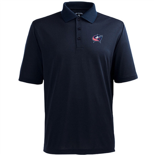 Columbus Blue Jackets Antigua Pique Xtra-Lite Polo - Navy