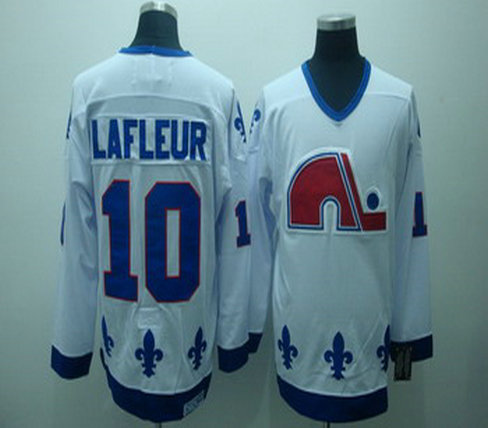 Quebec Nordiques 10 Lafleur White Jerseys CCM