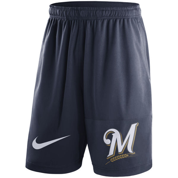 54Men's Milwaukee Brewers Nike Navy Dry Fly Shorts