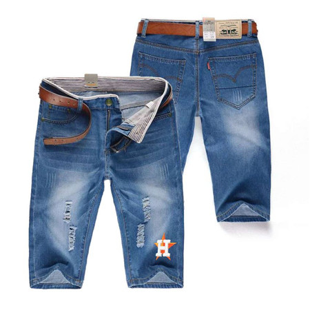 Houston Astros Team Logo Light Blue MLB Jeans