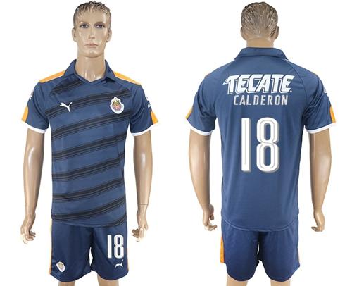 Guadalajara #18 Calderon Away Soccer Club Jersey