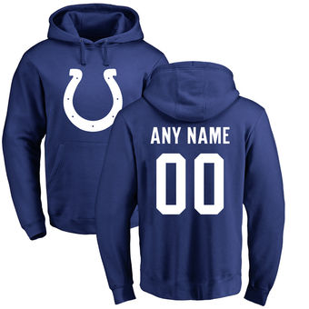 Men's Indianapolis Colts Royal Personalized Name & Number Logo Pullover Hoodie