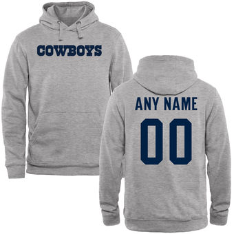 Dallas Cowboys Steel Custom Name & Number Wordmark Pullover Hoodie