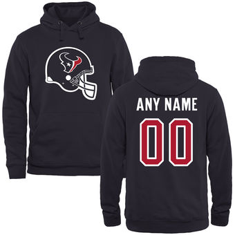 Houston Texans Silver Custom Name & Number Helmet Pullover Hoodie