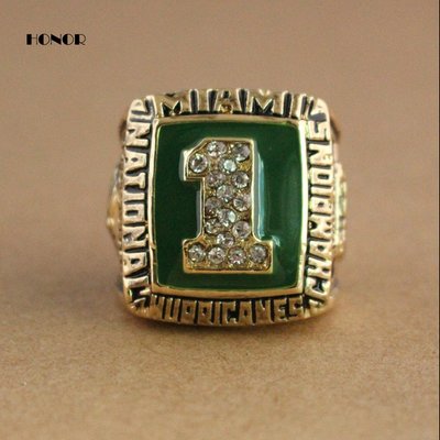 The NCAA 1989 Miami hurricane championship ring country