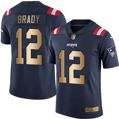 Nike Patriots #12 Tom Brady Navy Blue Men's Stitched NFL Limited Gold Rush Jersey Nike Patriots #12 Tom Brady Navy Blue Men's Stitched NFL Limited Gold Rush Jersey