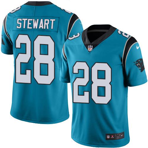 Nike Panthers #28 Jonathan Stewart Blue Men's Stitched NFL Limited Rush Jersey Nike Panthers #28 Jonathan Stewart Blue Men's Stitched NFL Limited Rush Jersey