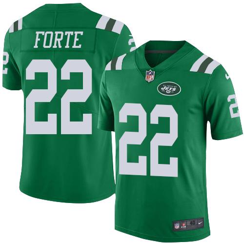 Nike Jets #22 Matt Forte Green Men's Stitched NFL Elite Rush Jersey Nike Jets #22 Matt Forte Green Men's Stitched NFL Elite Rush Jersey