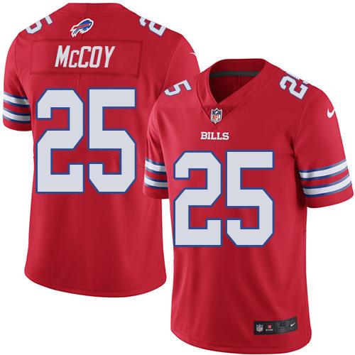 Nike Bills #25 LeSean McCoy Red Men's Stitched NFL Elite Rush Jersey Nike Bills #25 LeSean McCoy Red Men's Stitched NFL Elite Rush Jersey