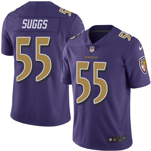 Nike Ravens #55 Terrell Suggs Purple Men's Stitched NFL Limited Rush Jersey Nike Ravens #55 Terrell Suggs Purple Men's Stitched NFL Limited Rush Jersey