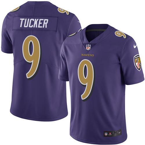Nike Ravens #9 Justin Tucker Purple Men's Stitched NFL Limited Rush Jersey Nike Ravens #9 Justin Tucker Purple Men's Stitched NFL Limited Rush Jersey