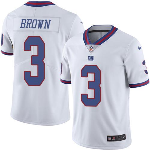 Nike Giants #3 Josh Brown White Men's Stitched NFL Limited Rush Jersey Nike Giants #3 Josh Brown White Men's Stitched NFL Limited Rush Jersey
