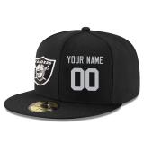 Men's Oakland Raiders Black Custom On-Field Structured Fitted Hat