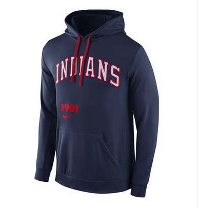 Cleveland Indians Nike Cooperstown Performance Pullover Navy Blue MLB Hoodie